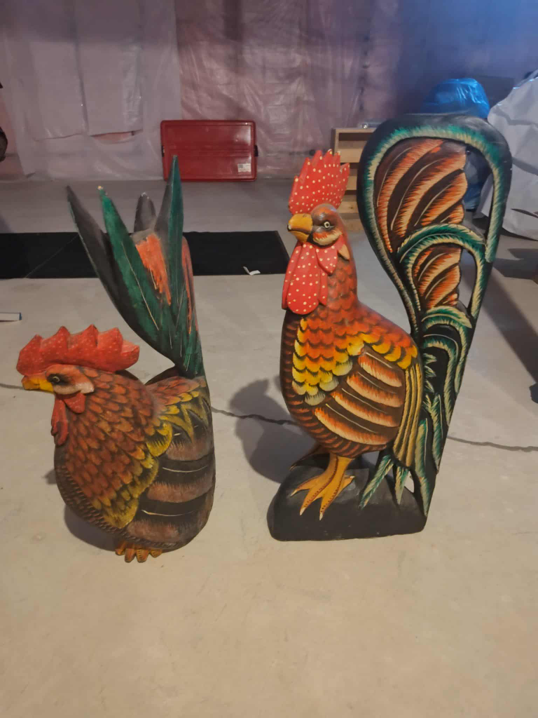 Wooden Rooster Sculptures - photo 2