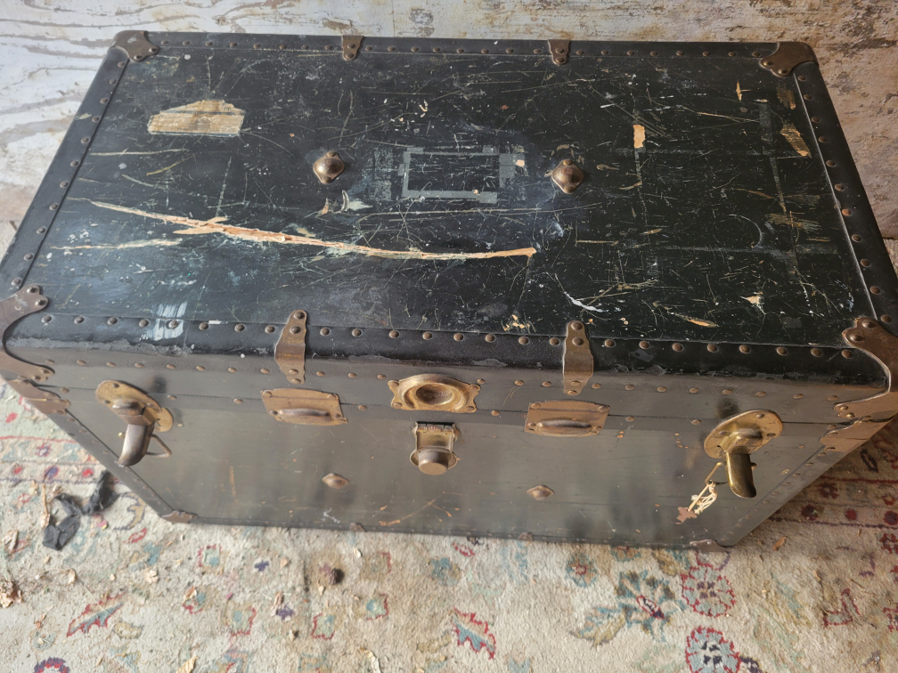 Vintage Black Steamer Trunk - photo 3