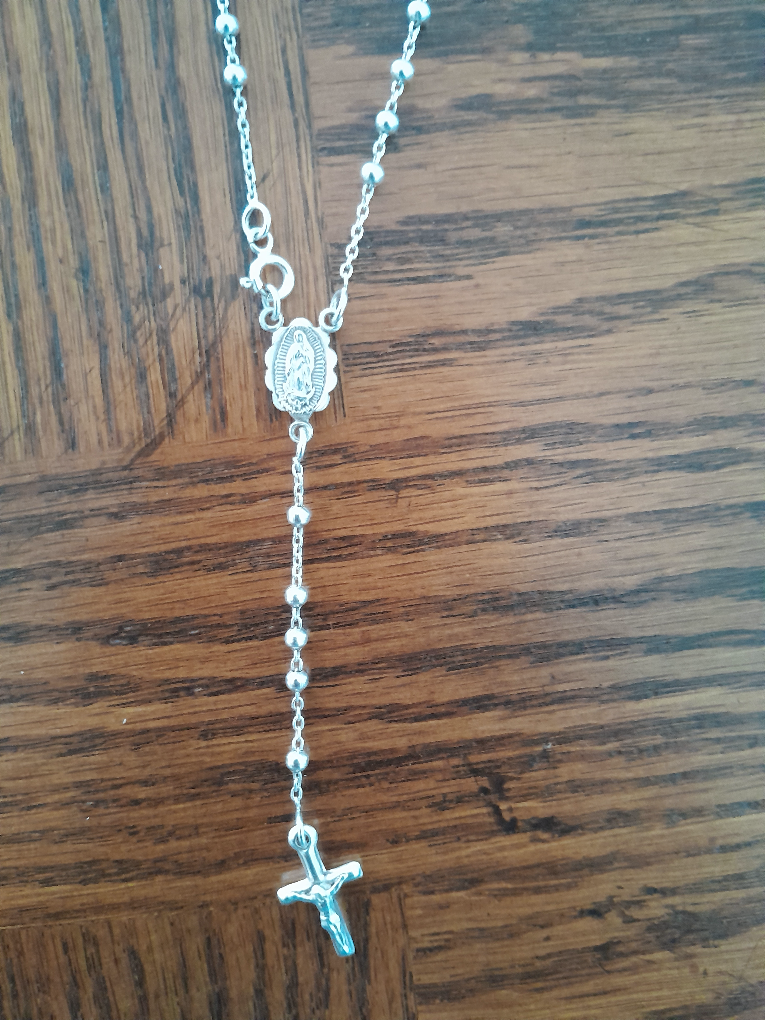 Sterling Silver Rosary cross Necklace - photo 2