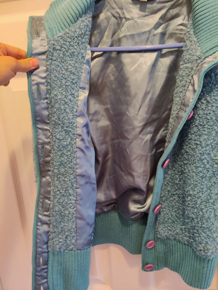 Teal Knit Button-Up Jacket size S/M image indicator(4)