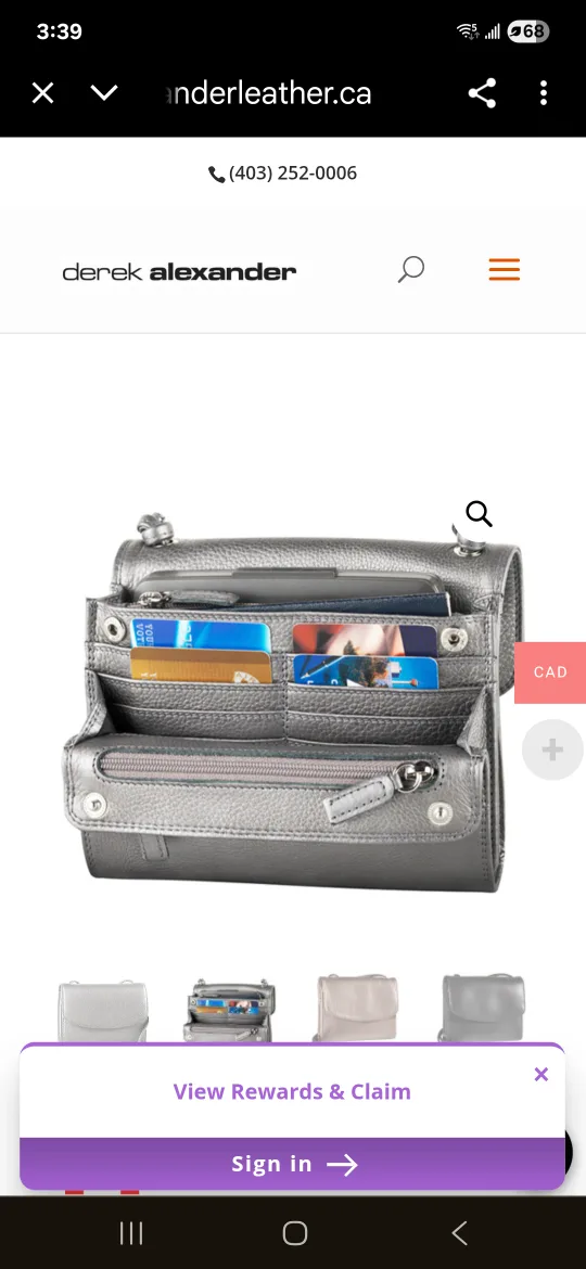 Derek Alexander Leather Crossbody Wallet image indicator(4)