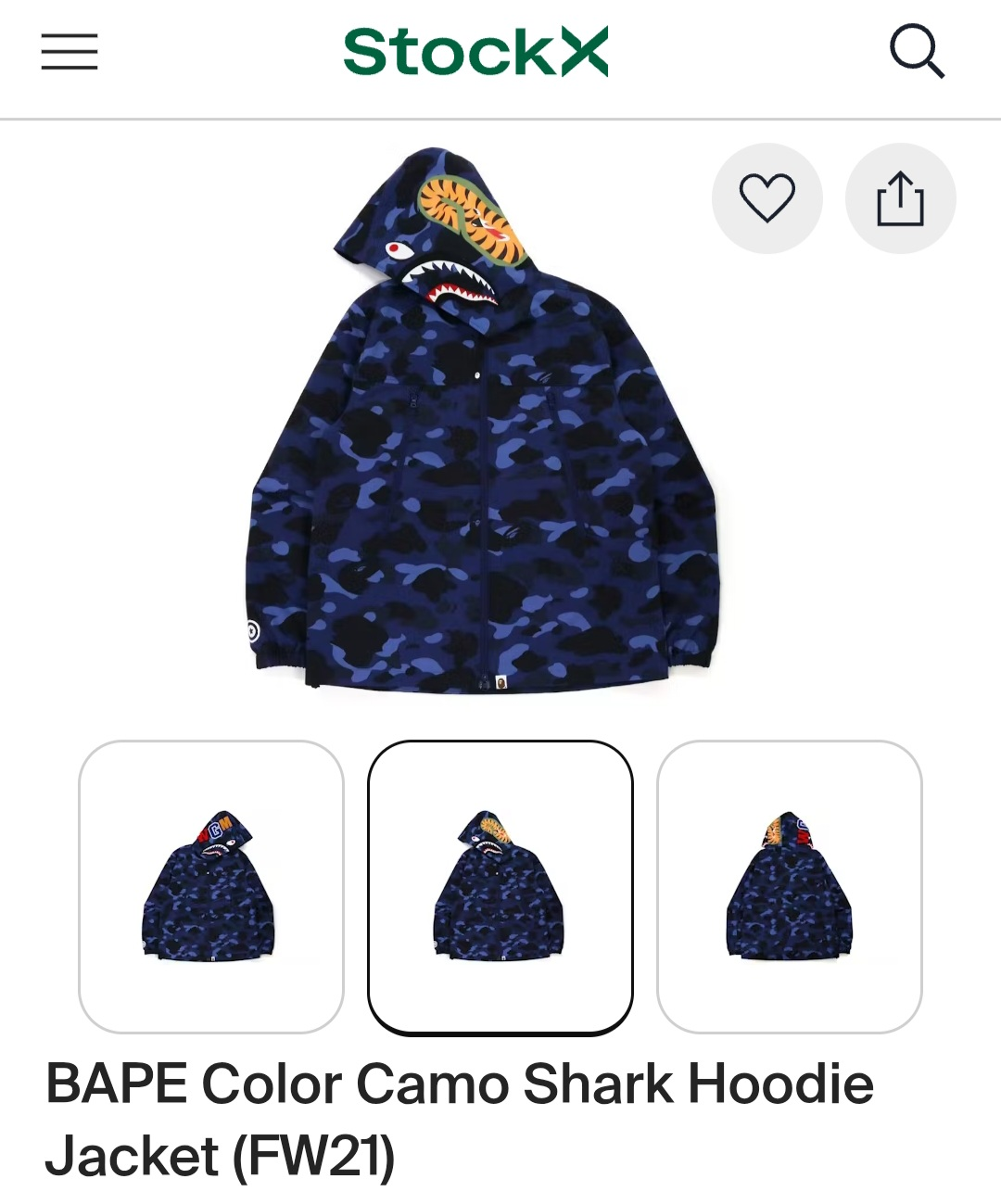 Authentic Bathing Ape Designer BAPE Navy Blue Camo Jacket - photo 2