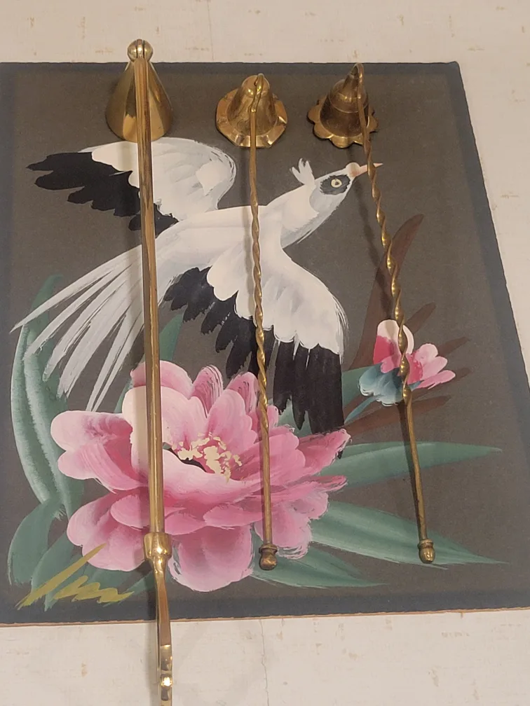 3 Vintage Brass Candle Snuffers image indicator(3)