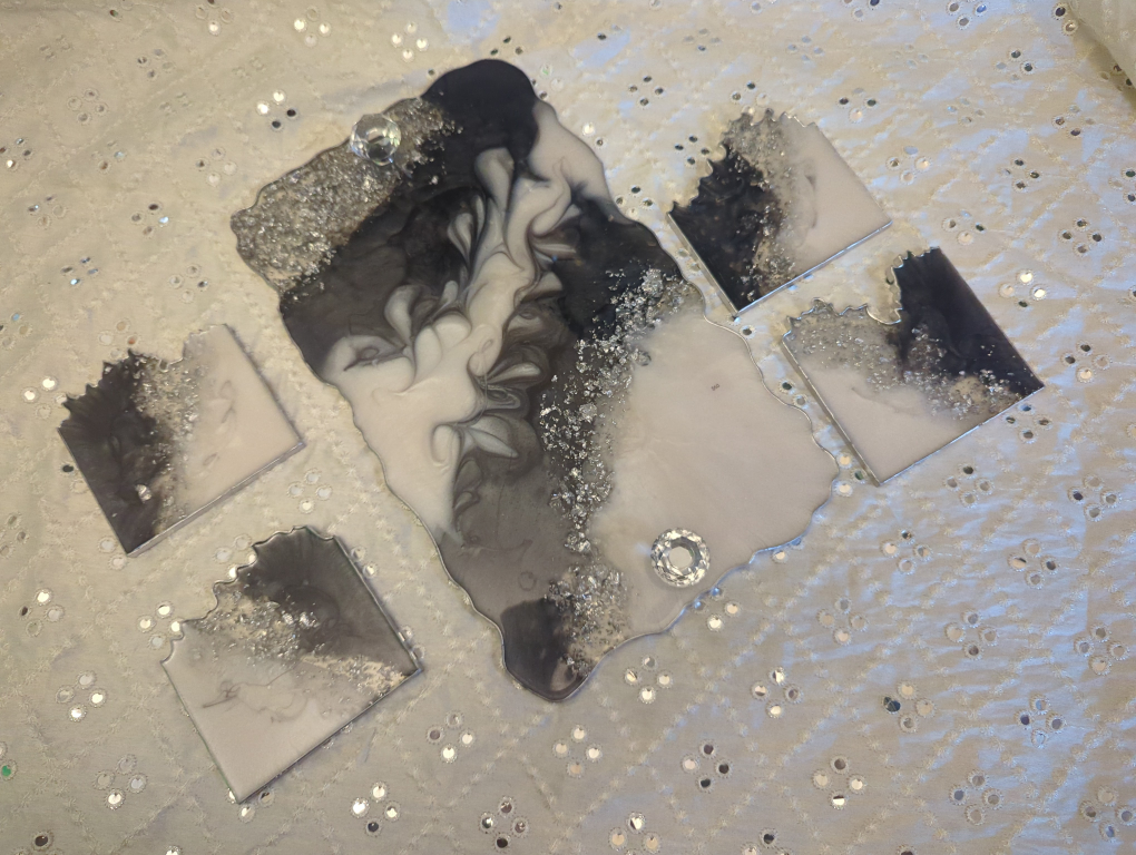Resin Art Tray and Coaster Set