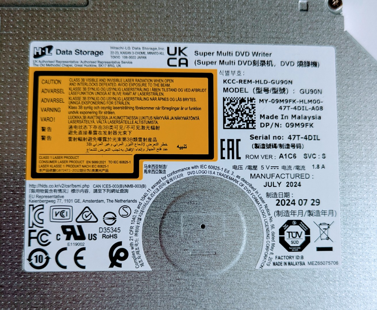 Super Slim Laptop Dvdrw/DVD Writer/cdrw Drive