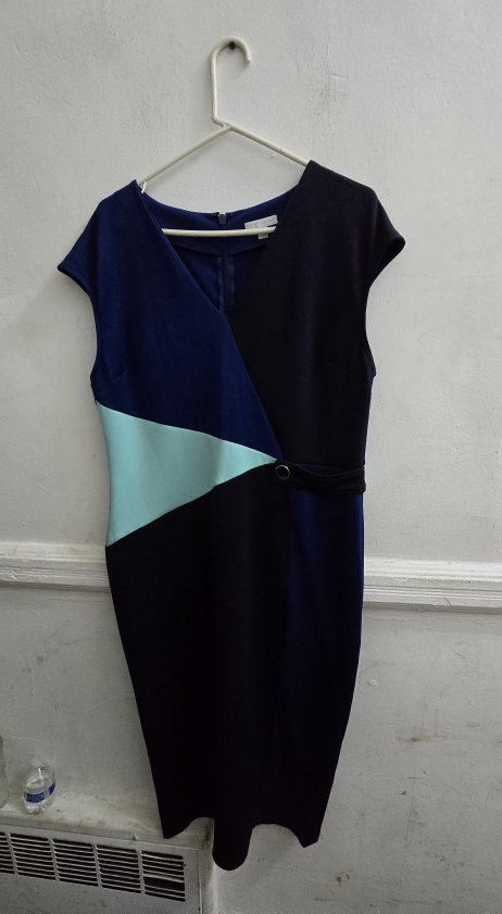Dress - Color Block, Navy Blue & Black