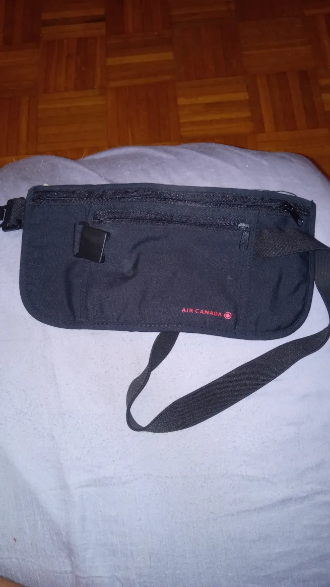 Air Canada Black Travel Belt Bag