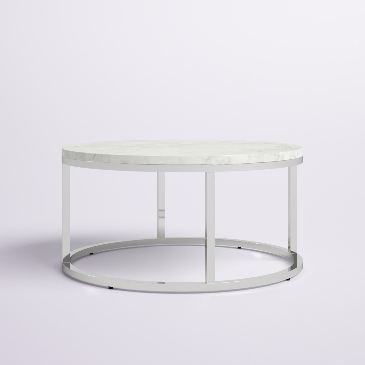 Round Coffee Table with Faux Marble Top - photo 4