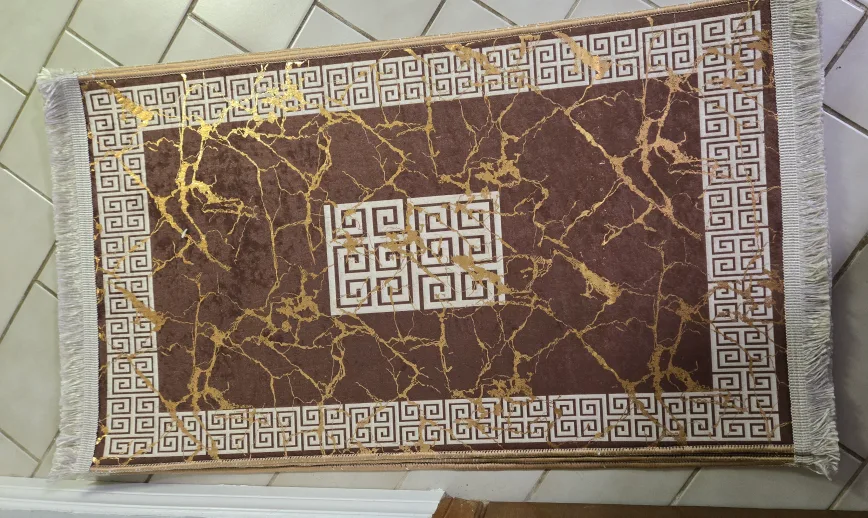 Set of Brown & Gold Patterned Accent Rugs thumbnail
