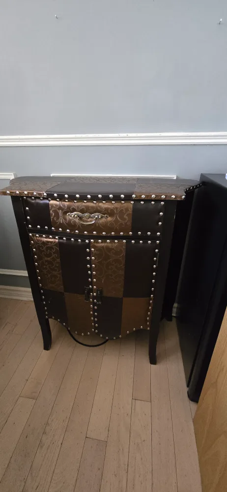Decorative Accent Cabinet - Brown & Gold thumbnail