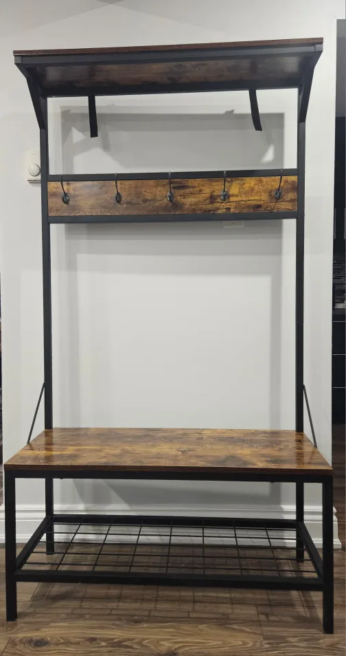 Rack/Hall Tree With Bench & Shoe thumbnail