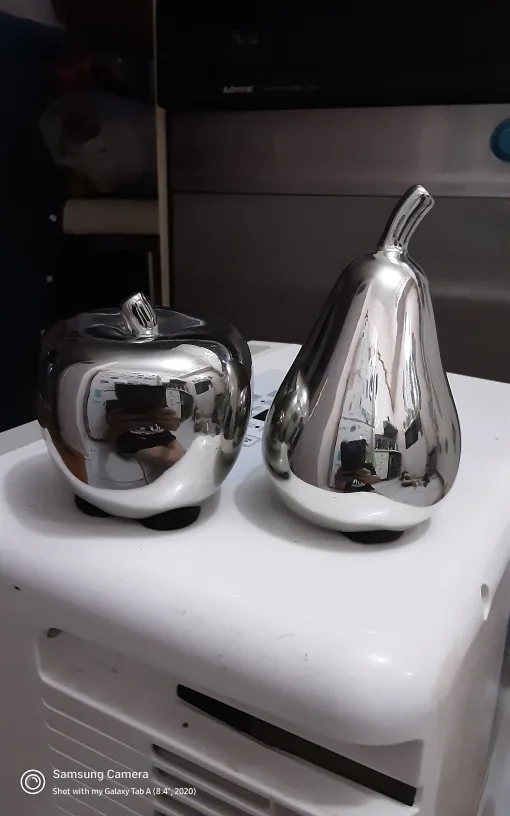 Silver Apple & Pear Decor Set image indicator(2)