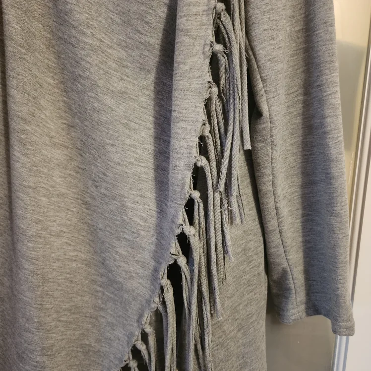 Grey Fringe Poncho - One Size image indicator(2)