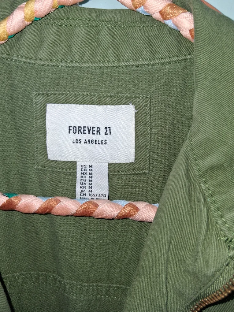 Forever 21 Olive Green Romper - Size M image indicator(2)