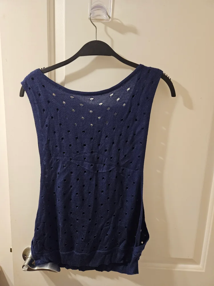🧡Navy Blue Sleeveless Top With airholes image indicator(2)