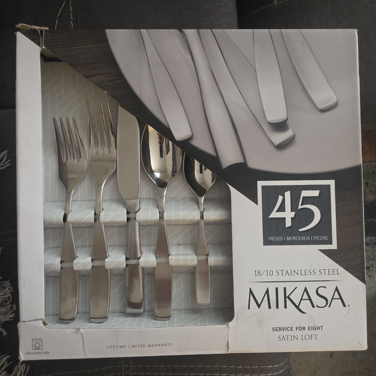 Mikasa Satin Loft 45-Piece Flatware Set - New