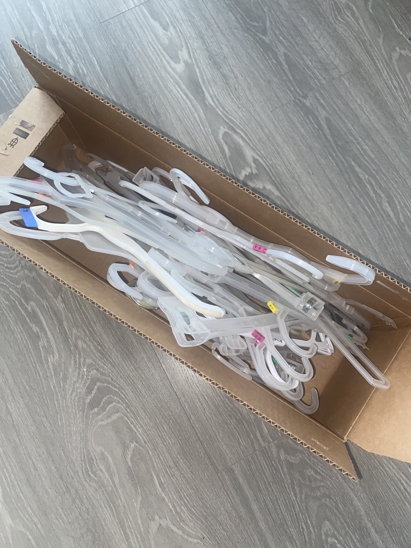 Box of Plastic Clothes Hangers