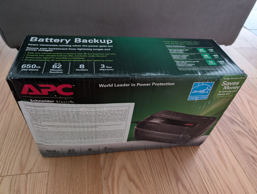 APC Back-UPS 650VA Battery Backup