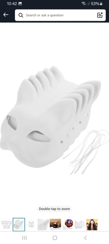 NEW!  DIY White Fox Mask - Cosplay, Halloween (5 pack) image indicator(8)