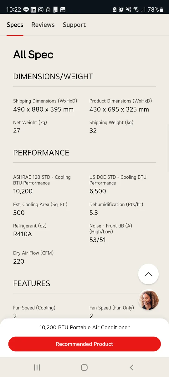 LG 10,200 BTU Portable Air Conditioner image indicator(3)