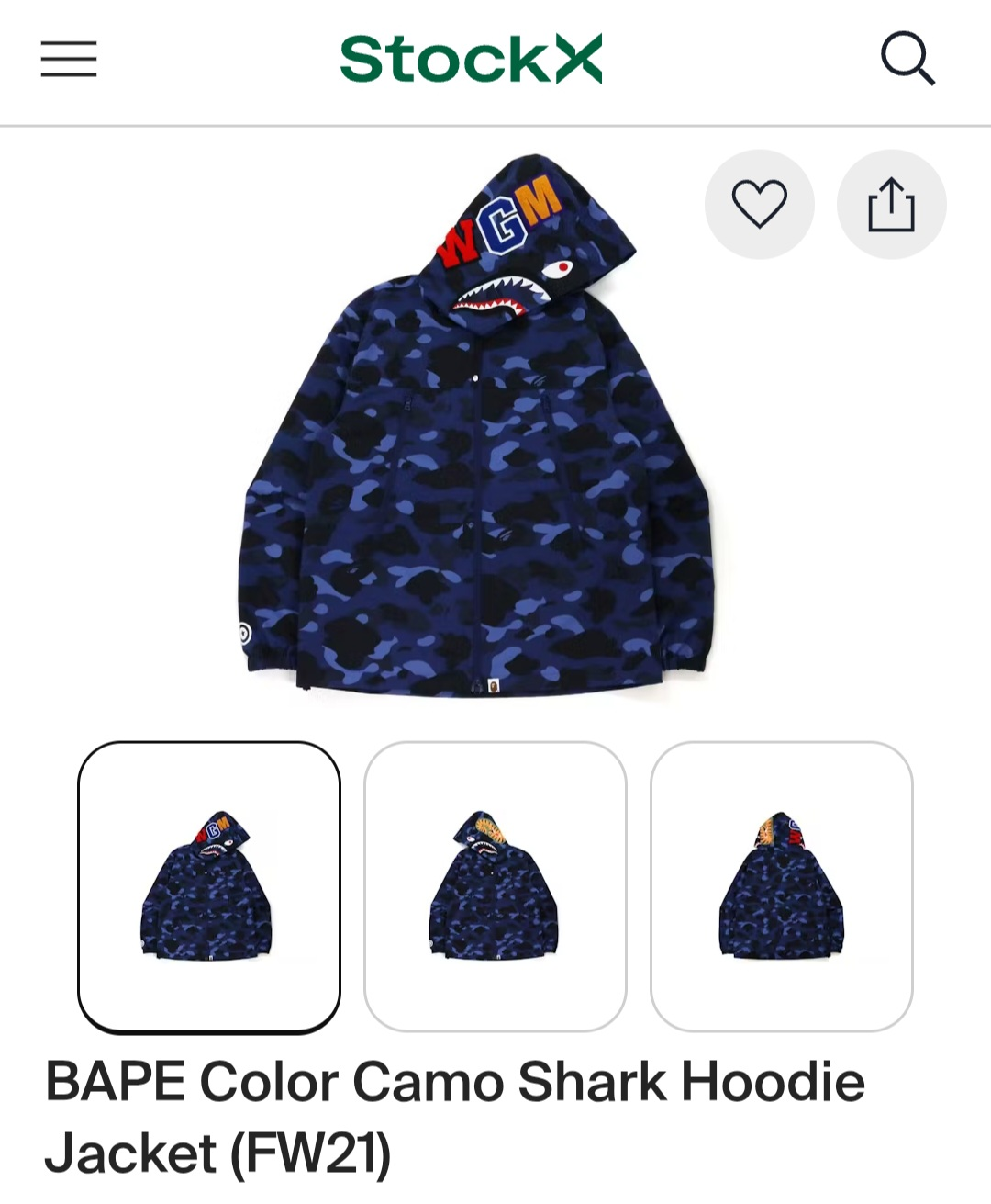 Authentic Bathing Ape Designer BAPE Navy Blue Camo Jacket