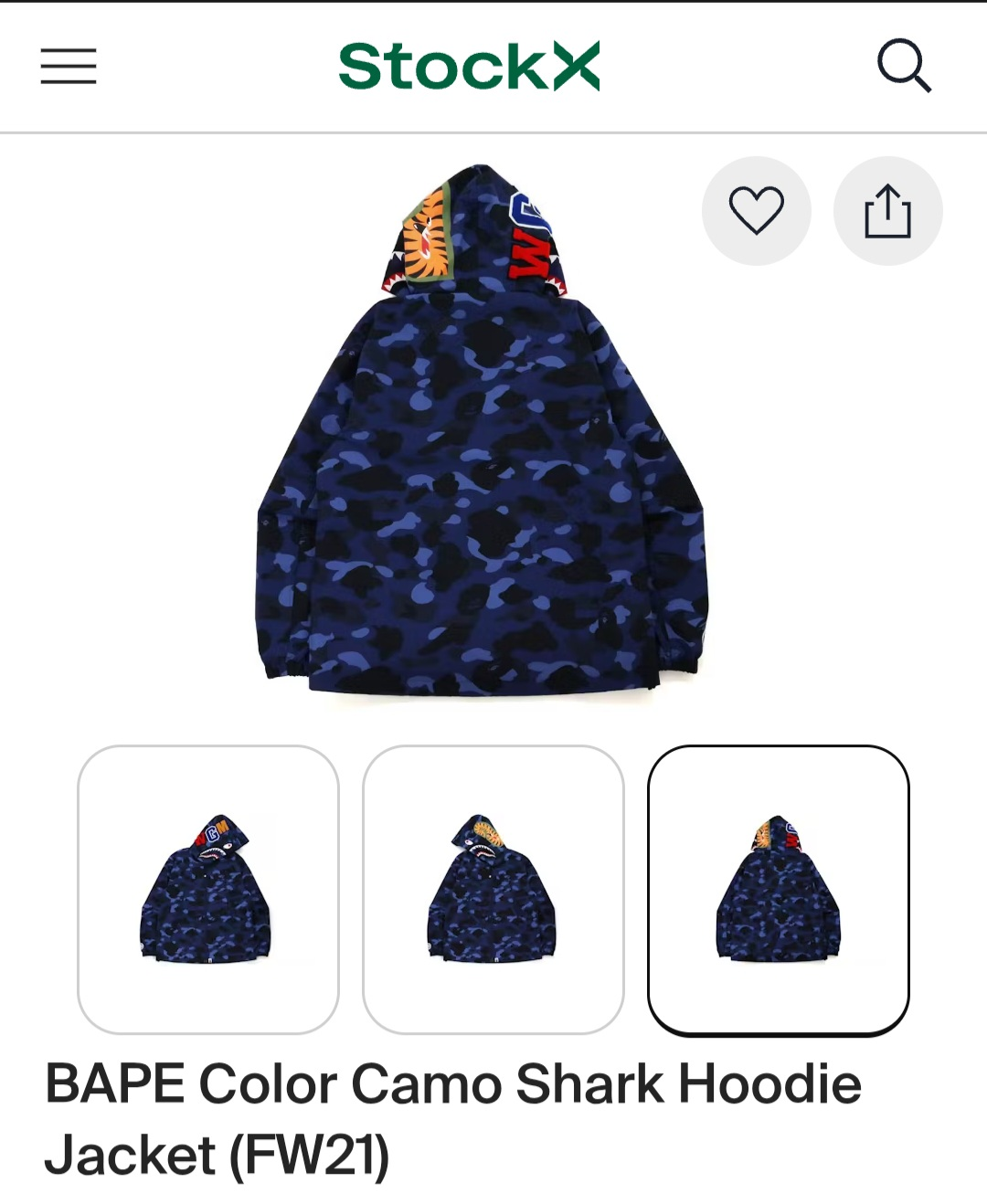 Authentic Bathing Ape Designer BAPE Navy Blue Camo Jacket - photo 3