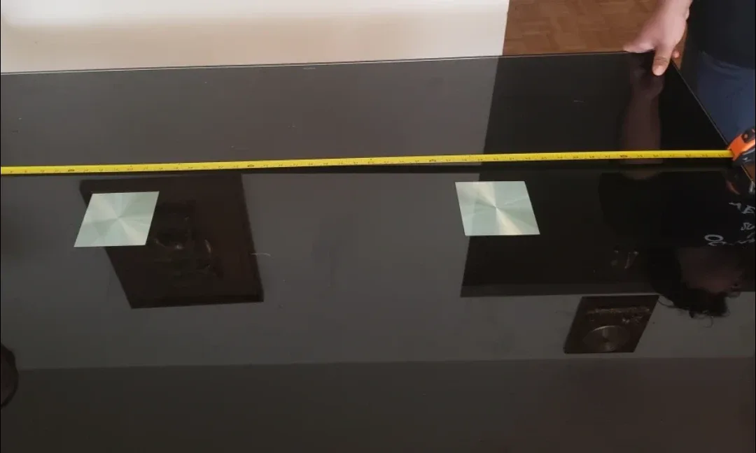 Black tempered Glass Dining Table with Chrome Base image indicator(6)