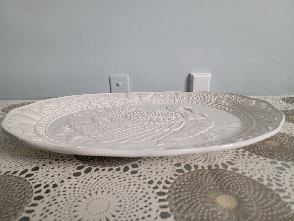White Stonewear Turkey Platter - photo 5
