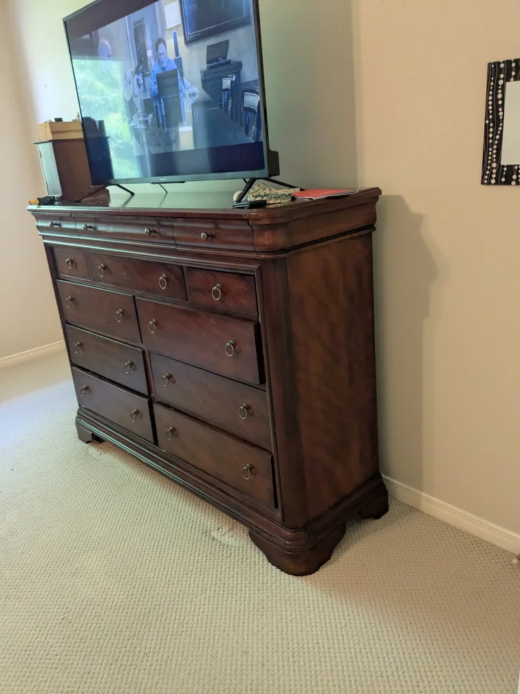 Dark Wood Dresser with Multiple Drawers image indicator(2)