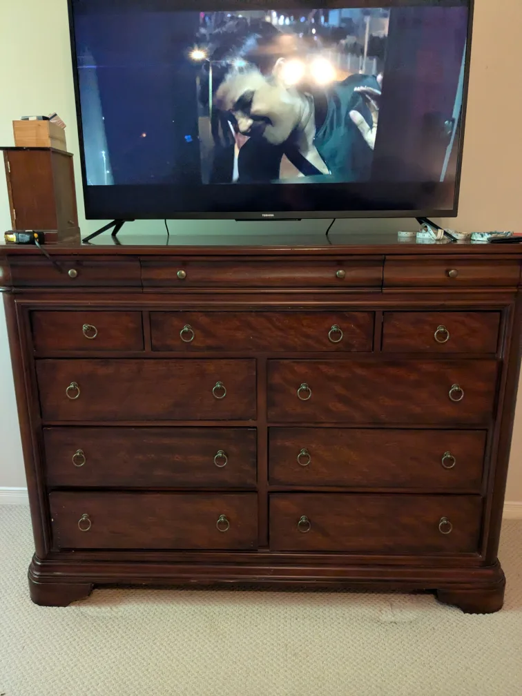 Dark Wood Dresser with Multiple Drawers image indicator(4)
