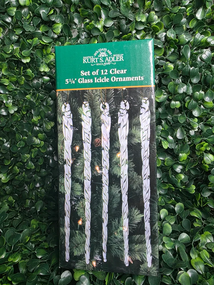 Kurt S. Adler Clear Glass Icicle Ornaments (Set of 12) thumbnail