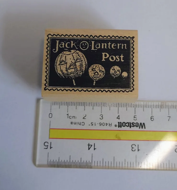 Halloween Jack-o'-lantern Postage Rubber Stamp image indicator(2)