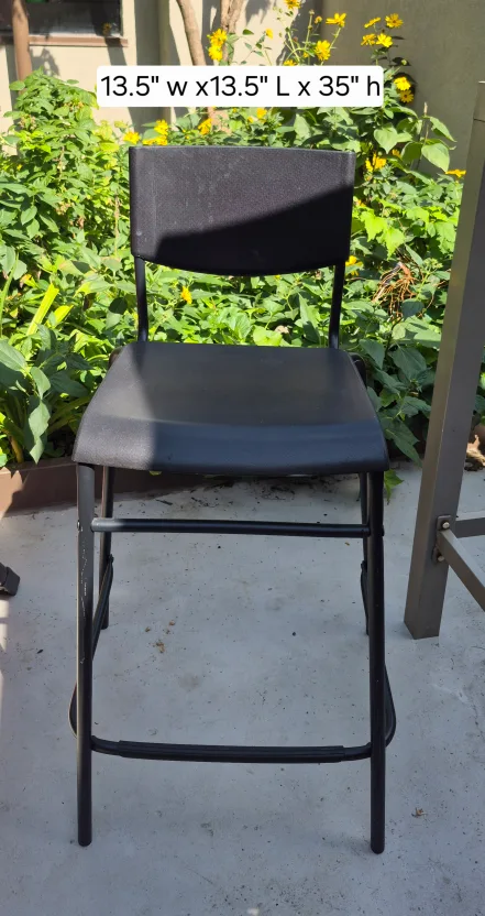 Black Metal Bar Stool , set of 4 thumbnail