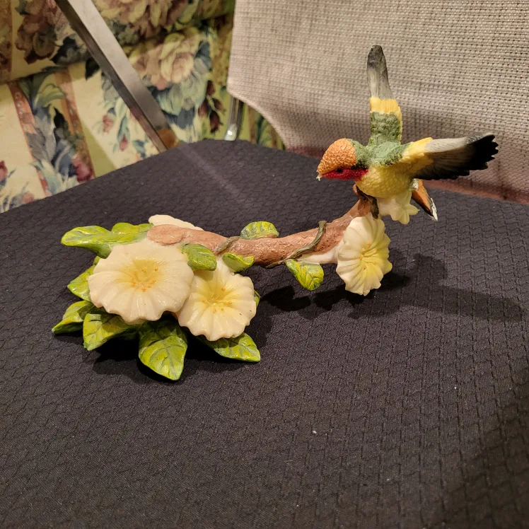 Hummingbird Figurine on Floral Branch thumbnail