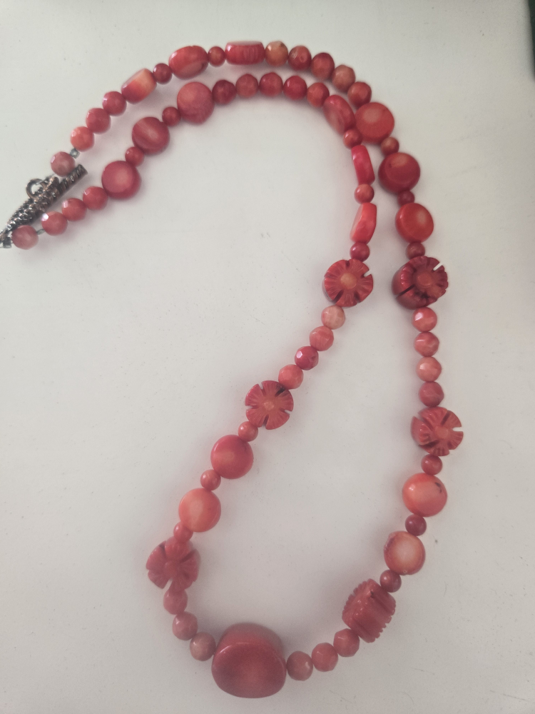 Red Coral Beaded Necklace