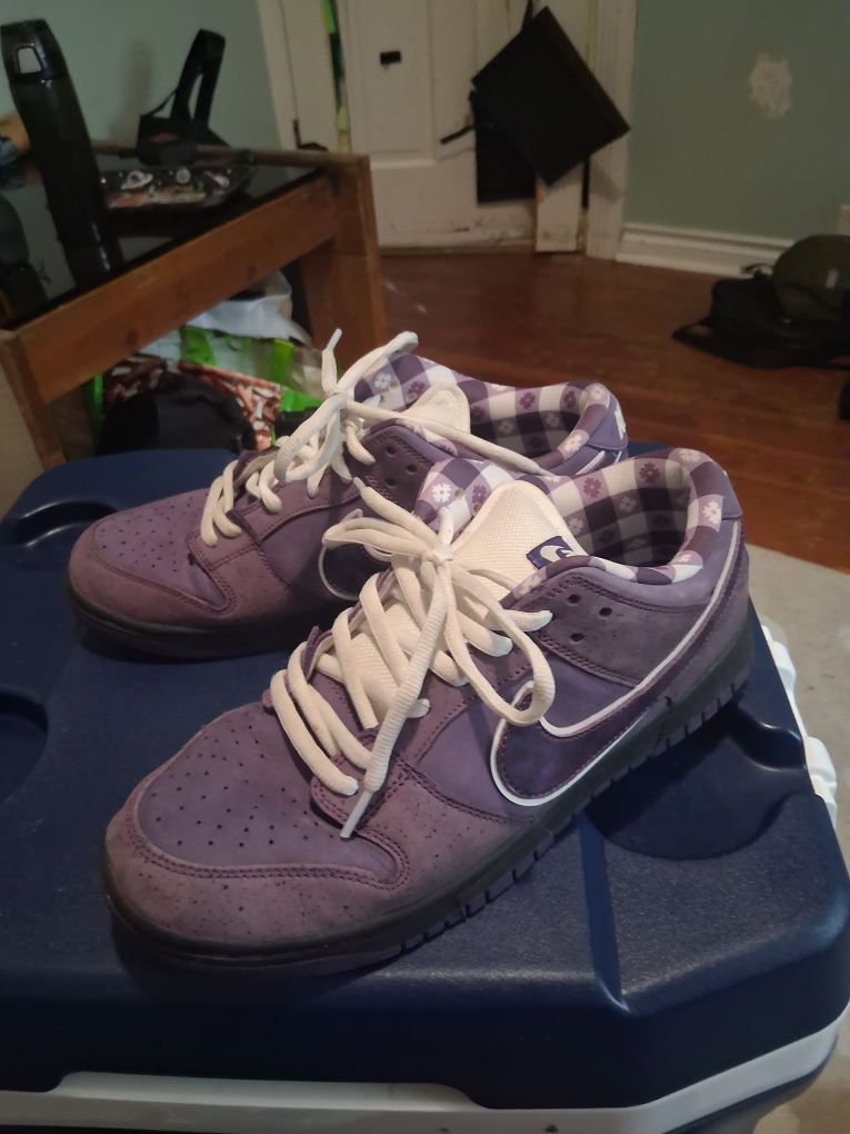 Nike Dunk Low Purple Gingham Sneakers - photo 2