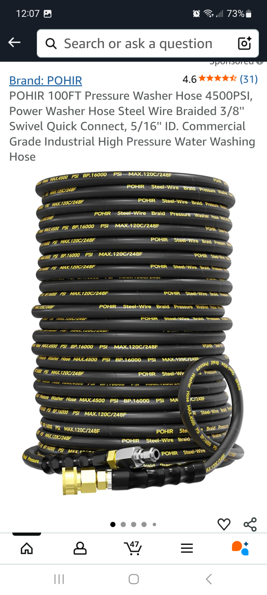 POHIR 100FT Pressure Washer Hose 4500PSI brand new - photo 2