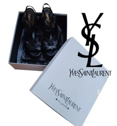 Yves Saint Laurent Black Leather Platform Sandals image indicator(2)