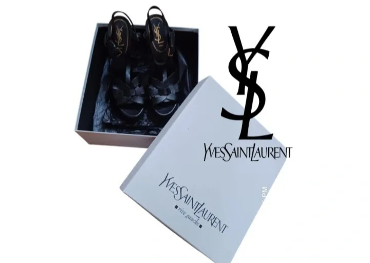 Yves Saint Laurent Black Leather Platform Sandals image indicator(8)