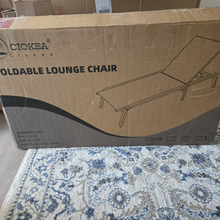 Ciokea Foldable Lounge Chair – Adjustable Outdoor Chaise Lounge thumbnail