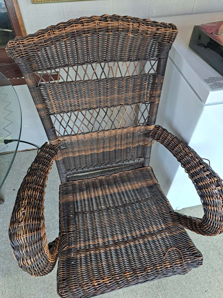 Wicker Patio Set with Glass Table - photo 5