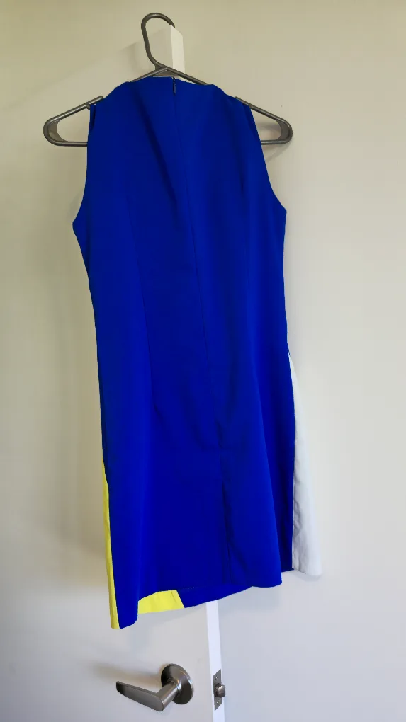 Blue & Yellow Sleeveless Dress image indicator(2)
