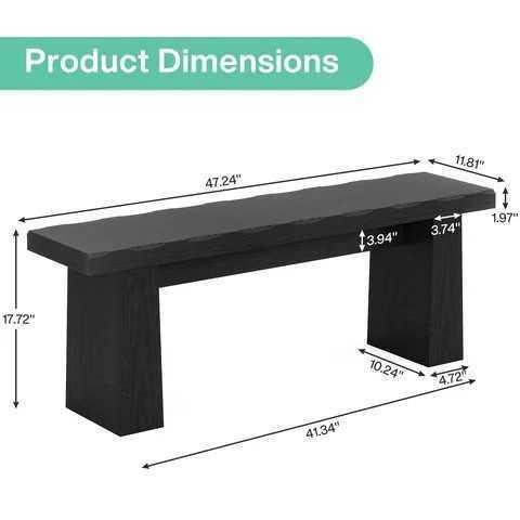 Black Wood Bench - photo 3