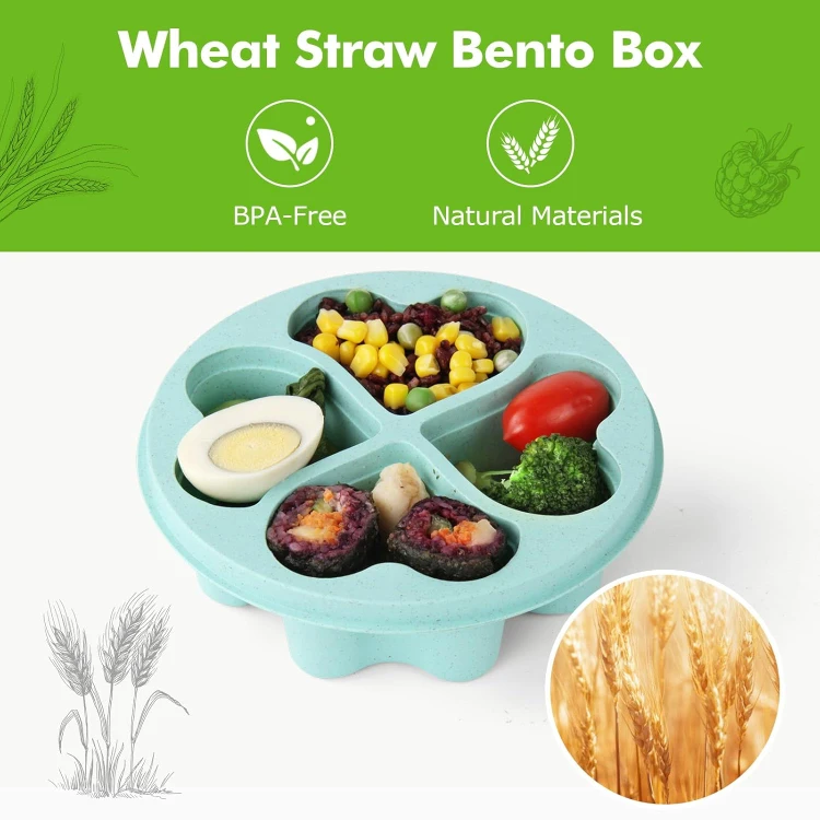 Wheat Straw Bento Box - BPA Free, Natural Materials - photo 2