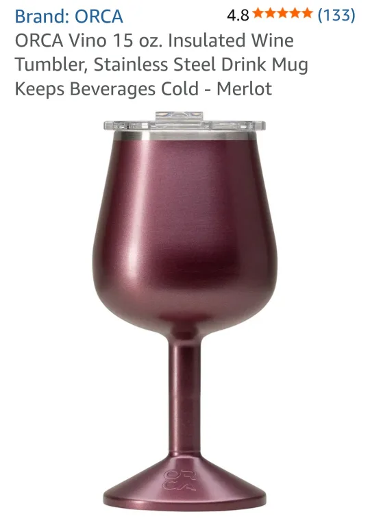 Orca Vino 15 oz Insulated Wine Tumbler. color Merlot image indicator(3)