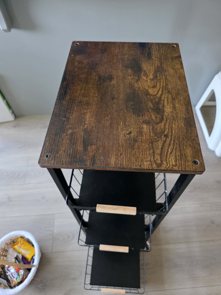 Rolling Utility Cart with 3-Tier Basket Storage