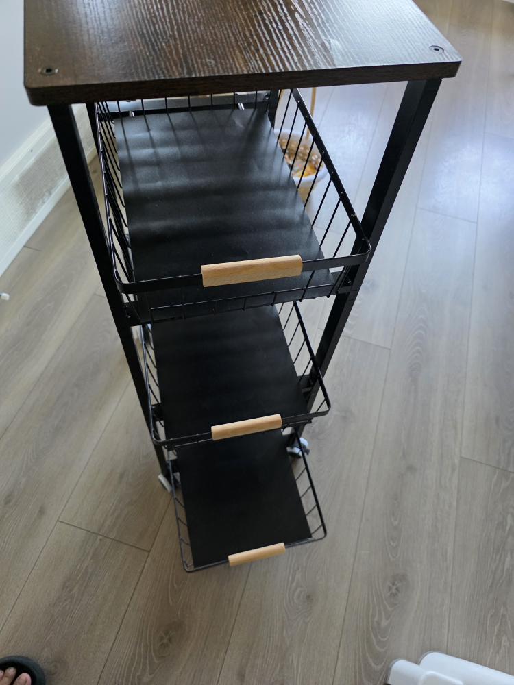 Rolling Utility Cart with 3-Tier Basket Storage - photo 4