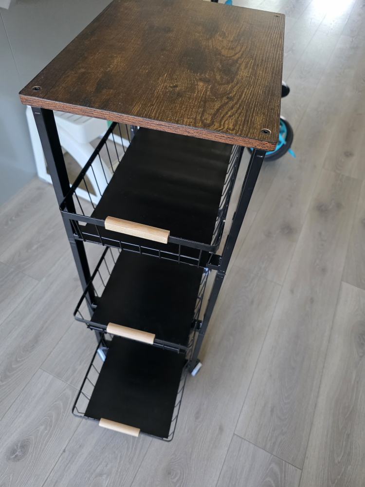Rolling Utility Cart with 3-Tier Basket Storage - photo 5