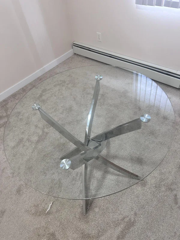 Glass Top Round Dining Table thumbnail