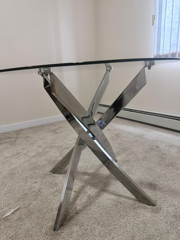 Glass Top Round Dining Table - photo 2